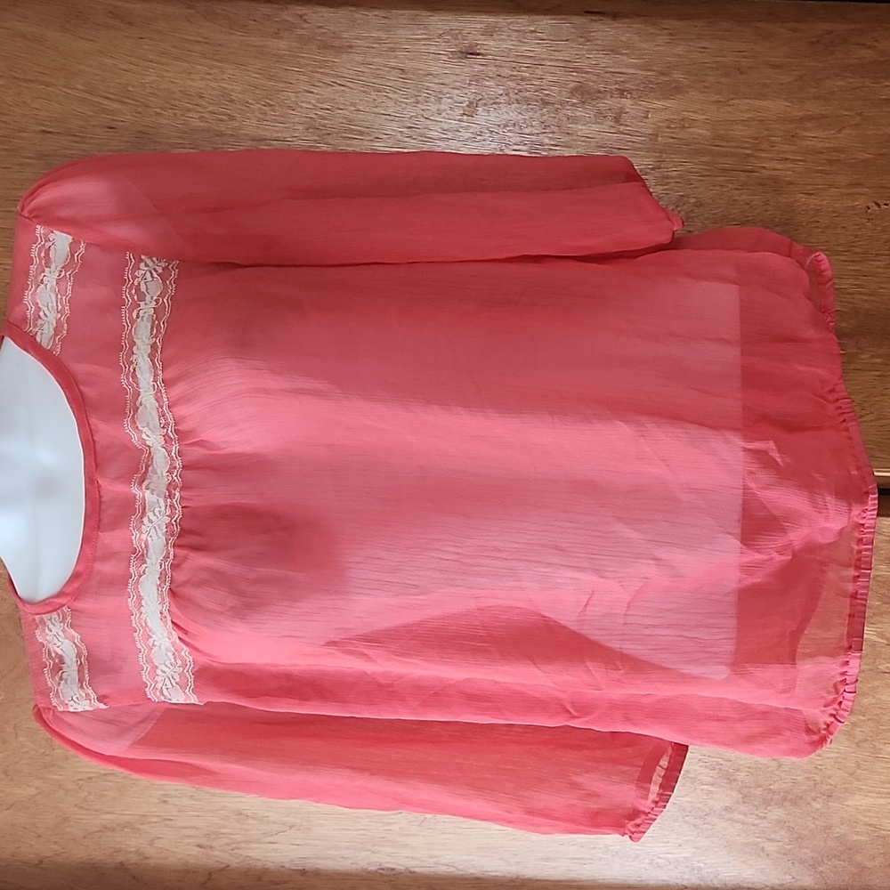 Lily Star Sheer Pink Blouse - Picture 2 of 3